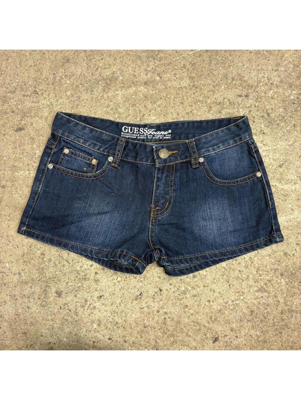 Vintage Y2K Low Rise Denim Micro Shorts DW 30